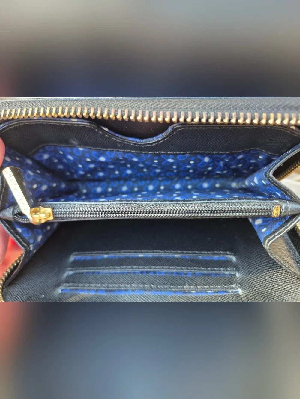 Tory Burch Black Saffiano Zip Wallet